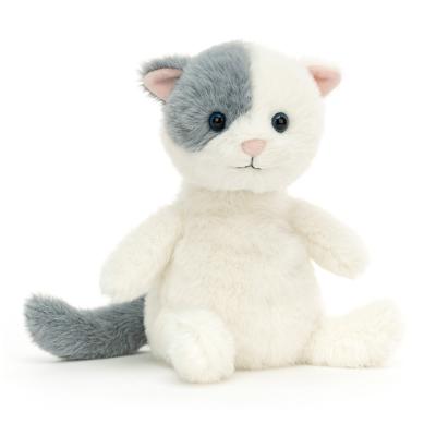 Peluche Munchkin Chat Blanc Et Gris De Jellycat Pour Enfants Cm